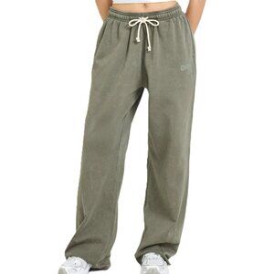 Oner Active Raw Lounge Wide Leg Joggers in Washed Alpine Green - Size UK M (NWT)